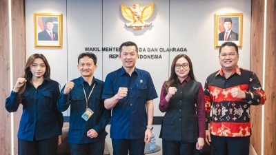 Wakil Wali Kota Kupang, Serena Francis didampingi Kepala Dinas Pemuda dan Olahraga, Akan Girsang temui Wamenpora, Taufik Hidayat / foto: ist