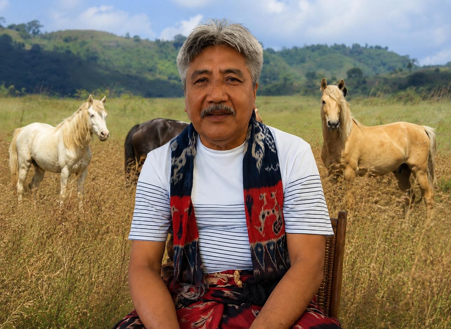 Stefanus Pekuwali, Tokoh Masyarakat sekaligus Pelaku Usaha Peternakan Hewan Besar di Sumba Timur / foto: ist